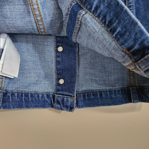 Topshop Button Front Western Denim Mini Skirt Size 2 - Picture 4 of 7
